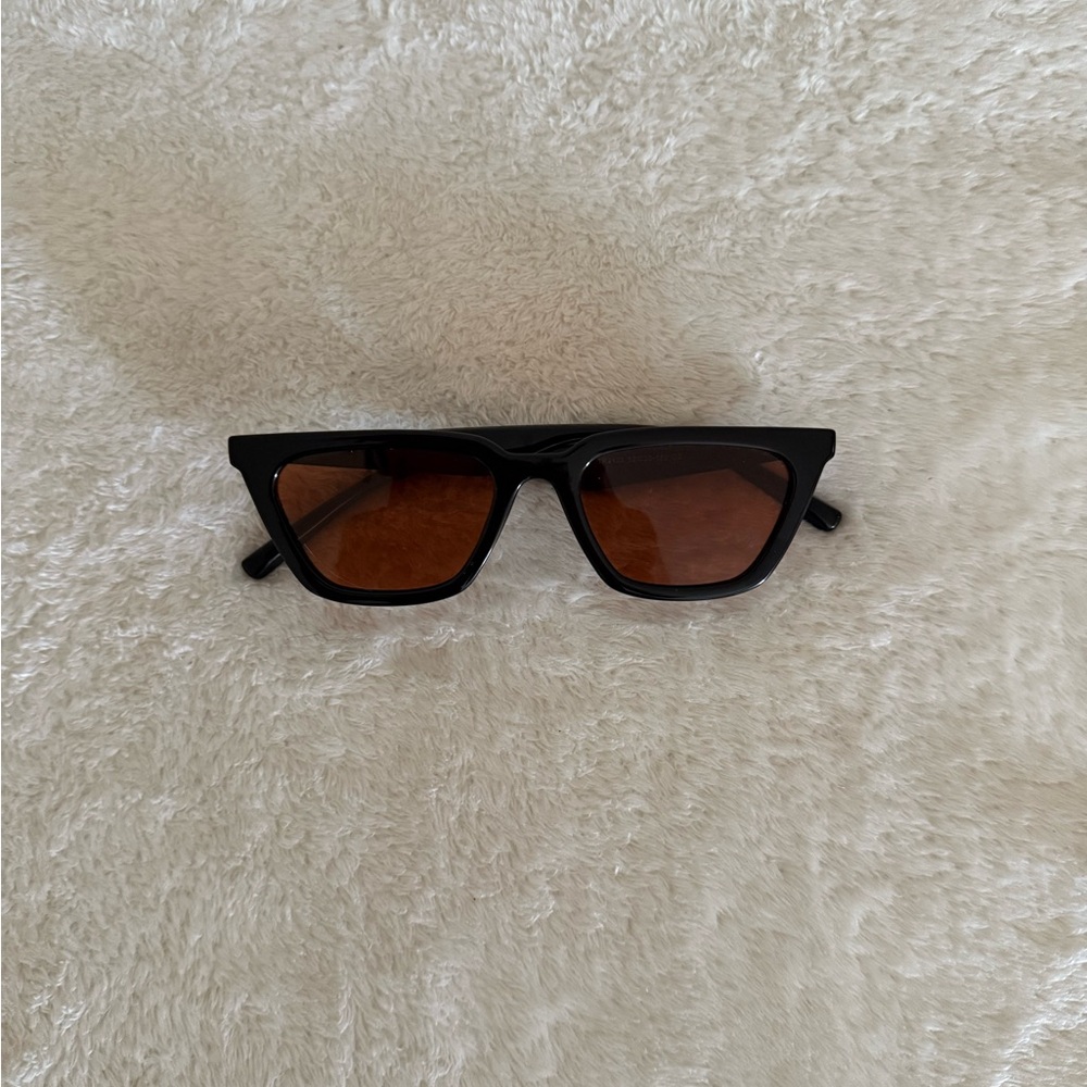 Brown Lens Cat Eye Black Sunglasses
